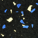 Rubber Flooring Rolls Geneva 1/4 Inch 10% Color Per SF Tan Blue Swatch