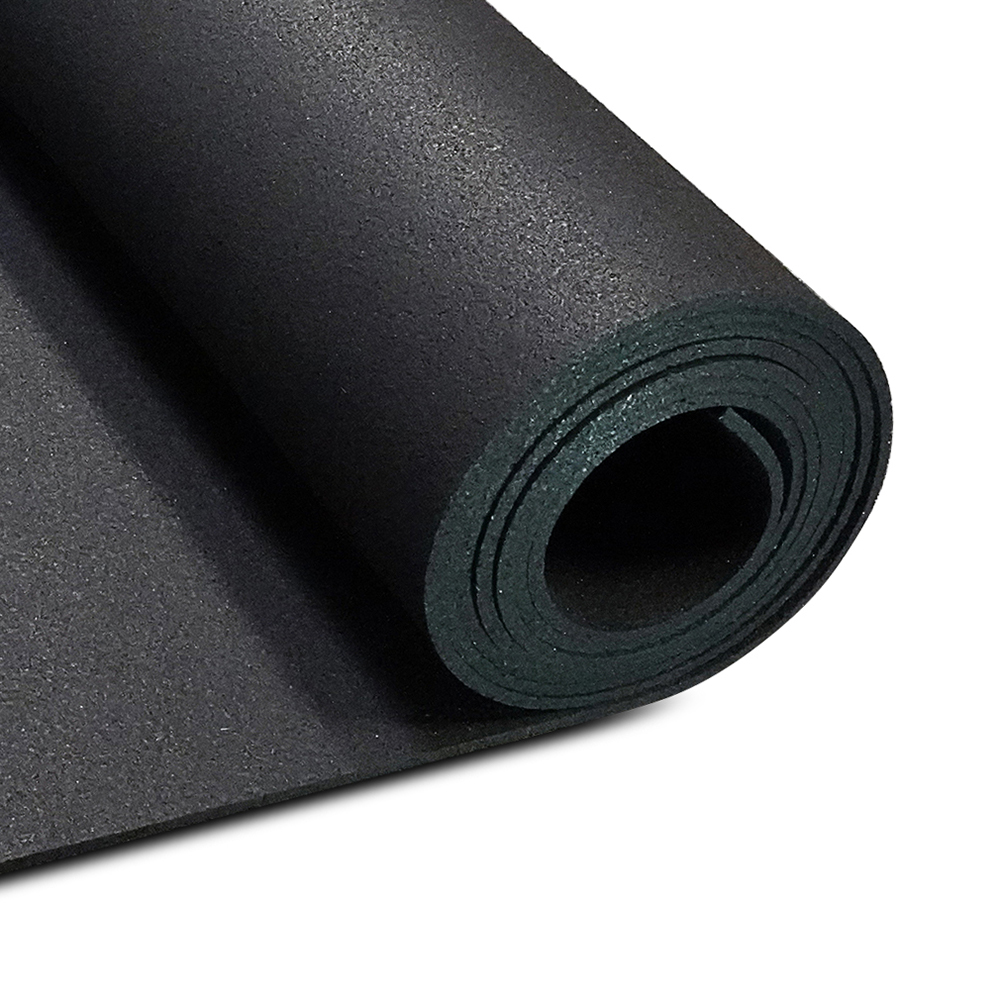 Rubber Flooring Roll | 4x10 ft x 1/4 inch | Black | Home Gym Floor Mats | Home Exercise Room Flooring | Texture: Smooth