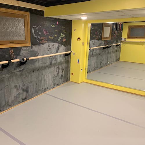 basement dance space for online classes