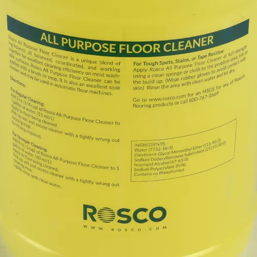 Rosco All Purpose Floor Cleaner back label