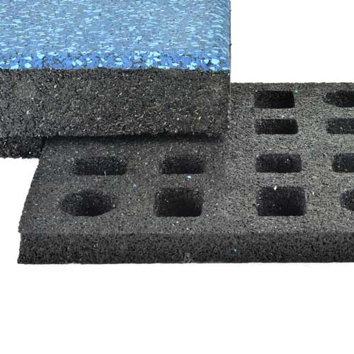 Max Playground Rubber Tile Daybright 2.5 inch Corner on Quad Block