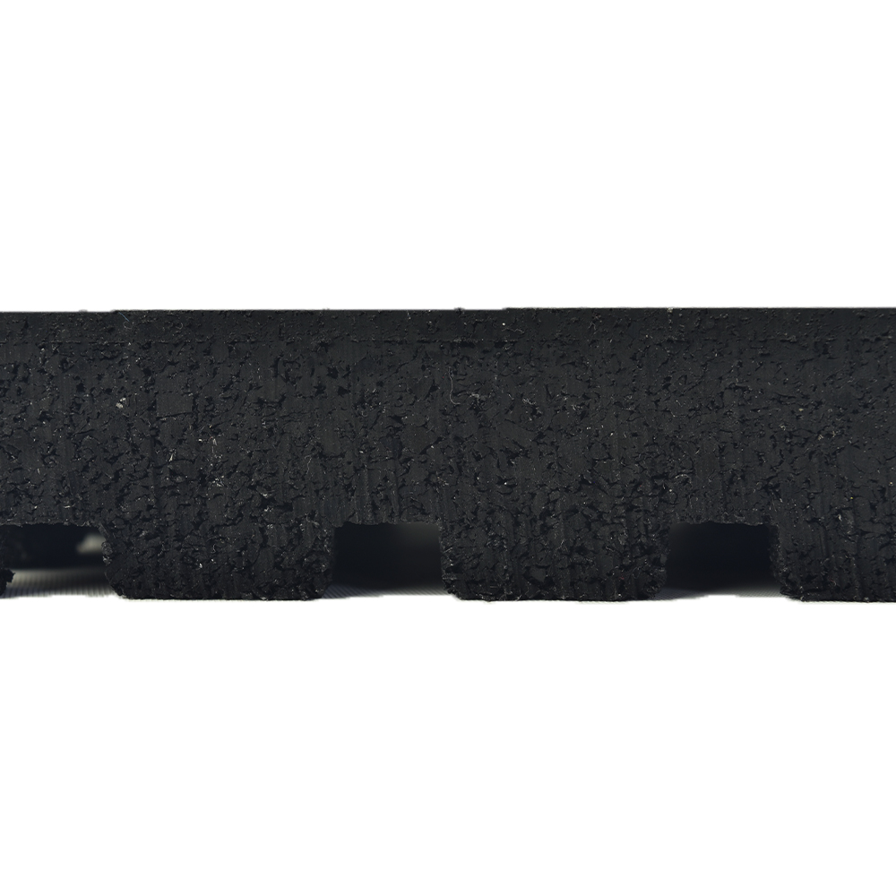 Action Sport Rubber Gym Tile Black 1 Inch x 2x2 Ft. side view