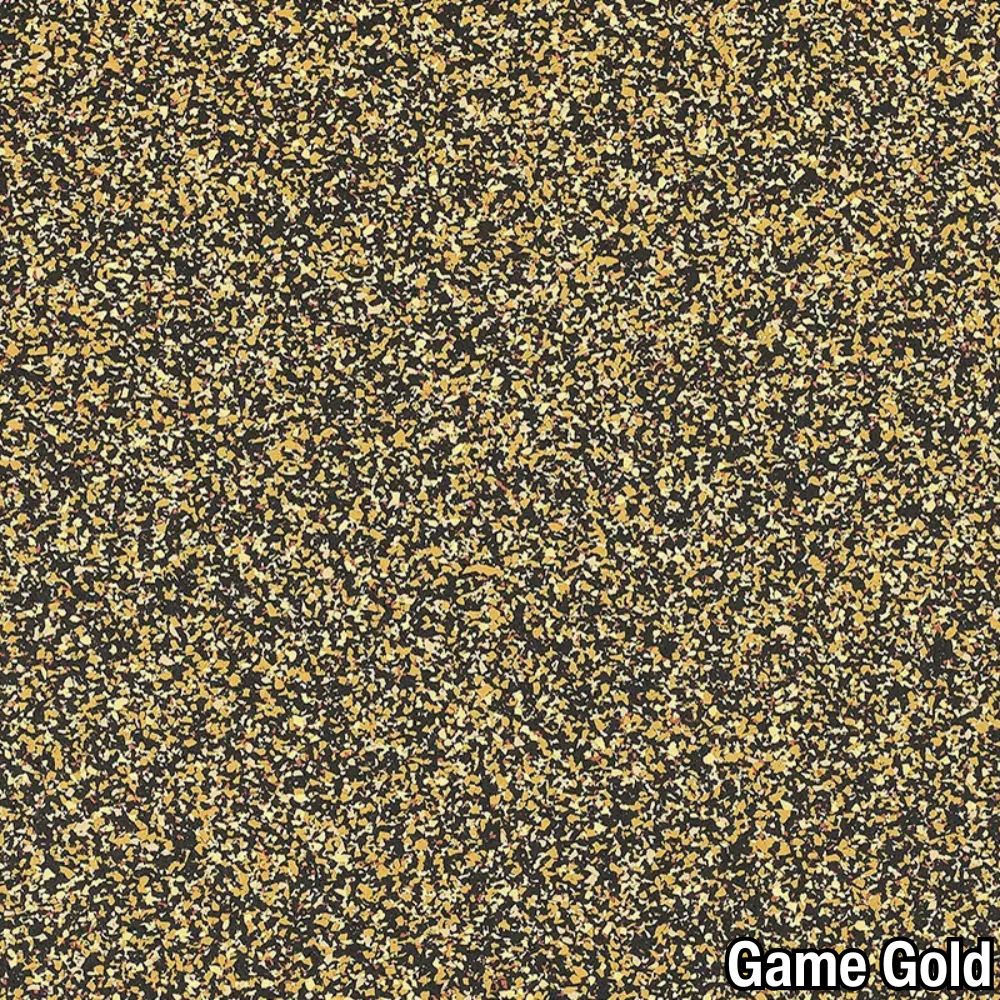 Rubber Gym Flooring Square Tiles Domination 38 x 38 Inch x 12mm gold full.