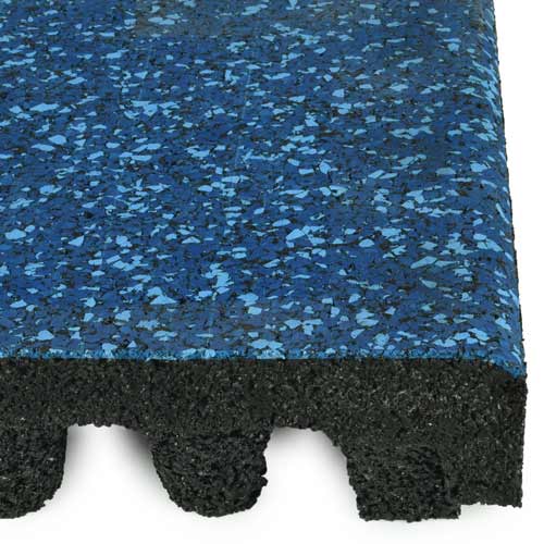 Corner of dBTile Gym Floor Tile Premium Blue