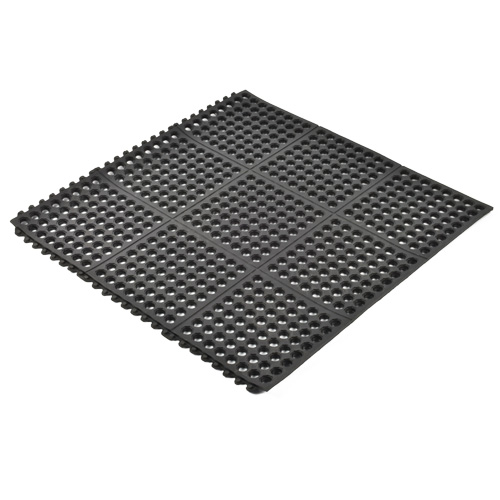 3x3 Rubber Mats with Holes for Outdoor or Dirt Floors