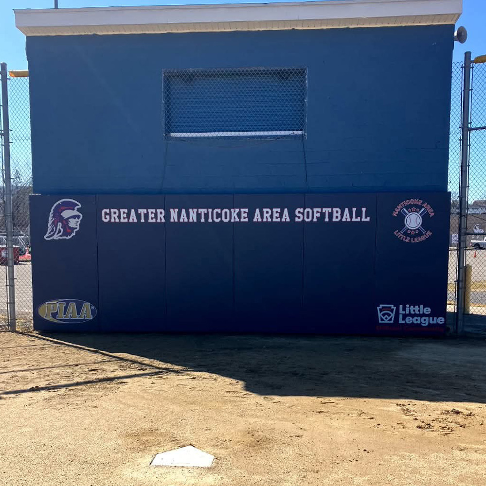 Safety Outdoor Stadium Pad 2 Inch baseball field with logo