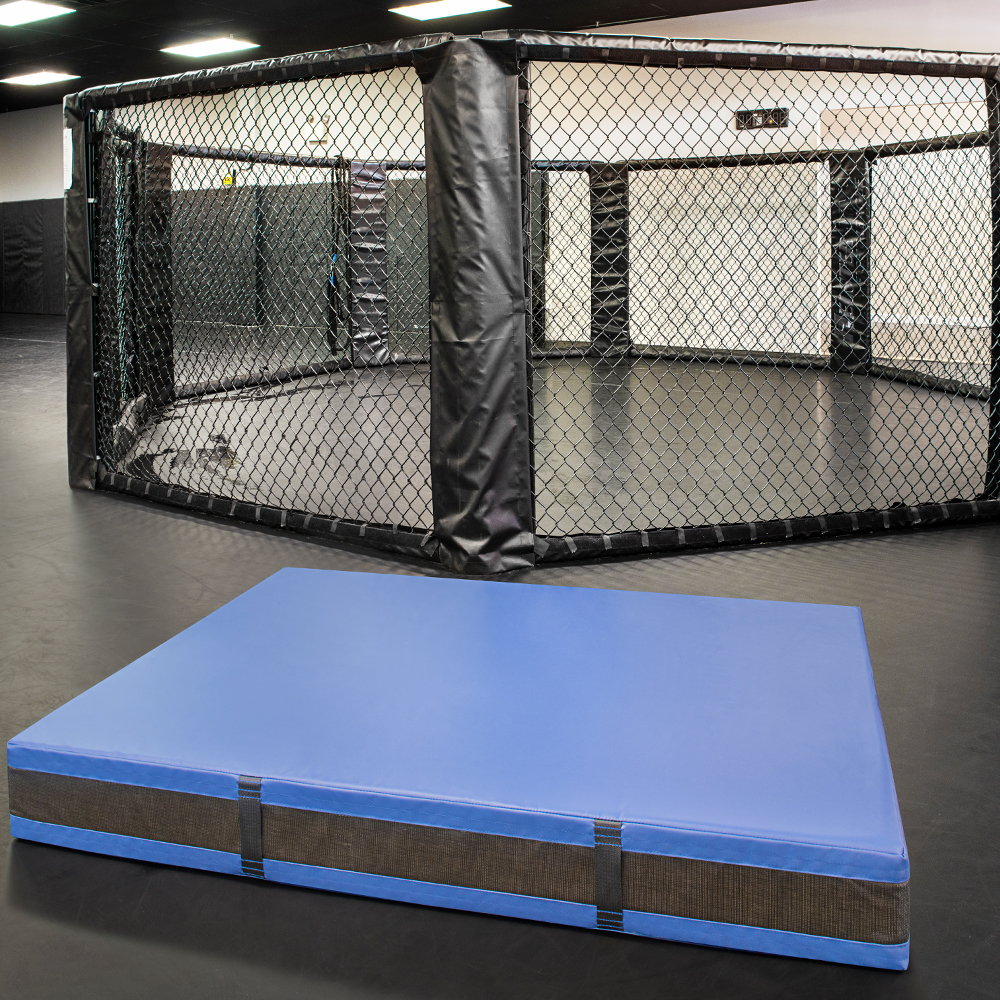 Octagon Ring with royal blue Safety Landing Mat Non-Folding 8 Inch x 4x8 Ft.