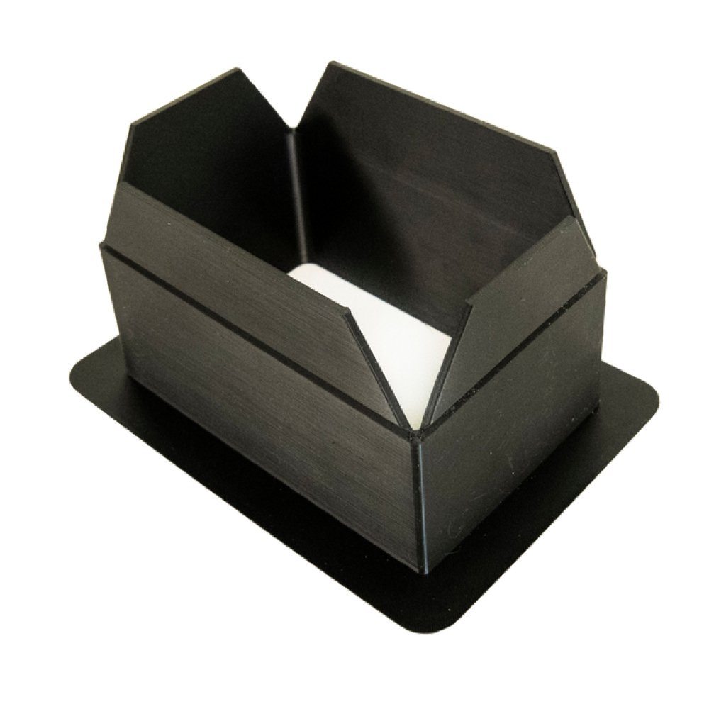 Safety Wall Pad Cutout 6x6 Inch back view of black cutout
