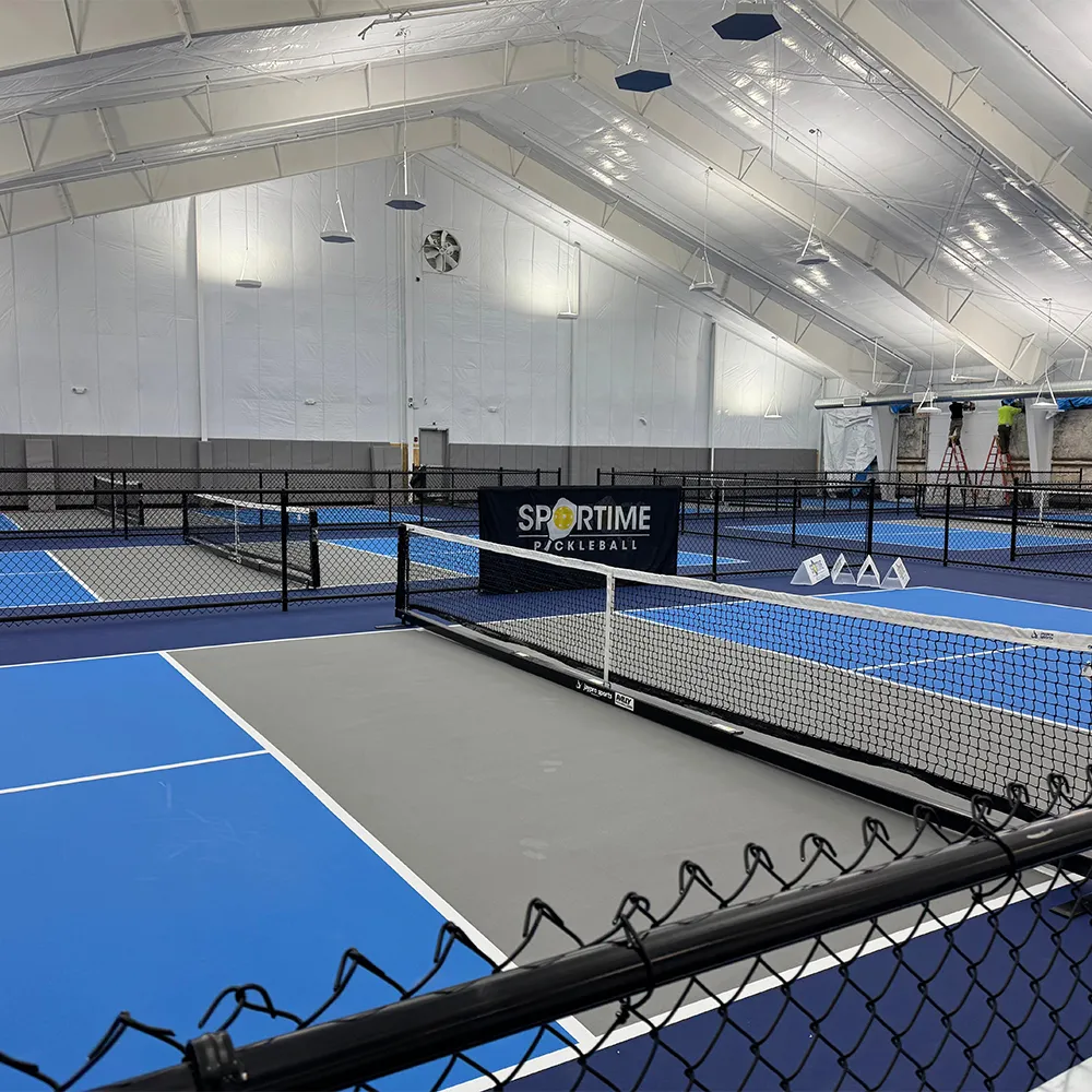 Tall 2x8 Safety Wall Pads in indoor pickleball sports gymnasium