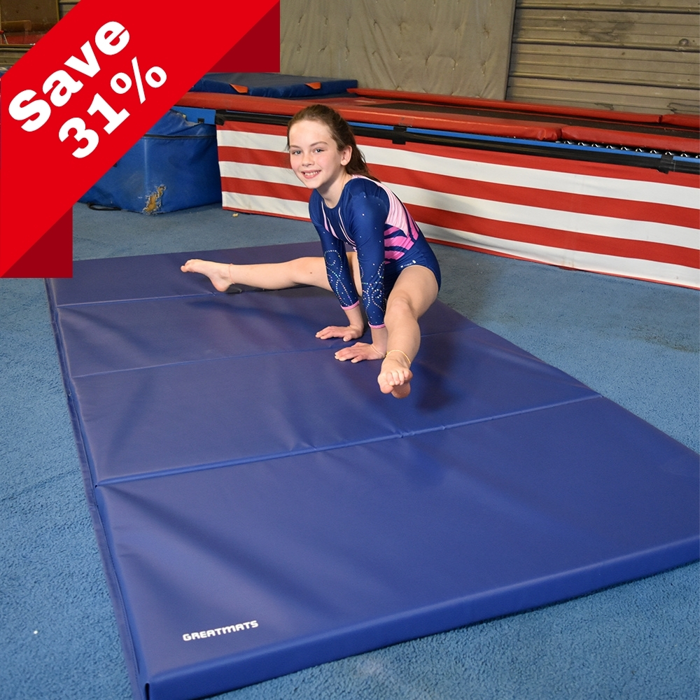 gymnast on 4x8x2 Gymnastics Panel Mat 