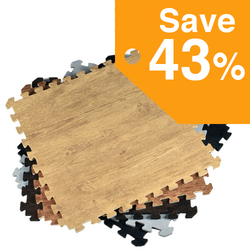 Foam Wood Grain Interlocking Floor Mats 9 Pieces UMI Light Essentials 1 x 1 30cm x 30cm 