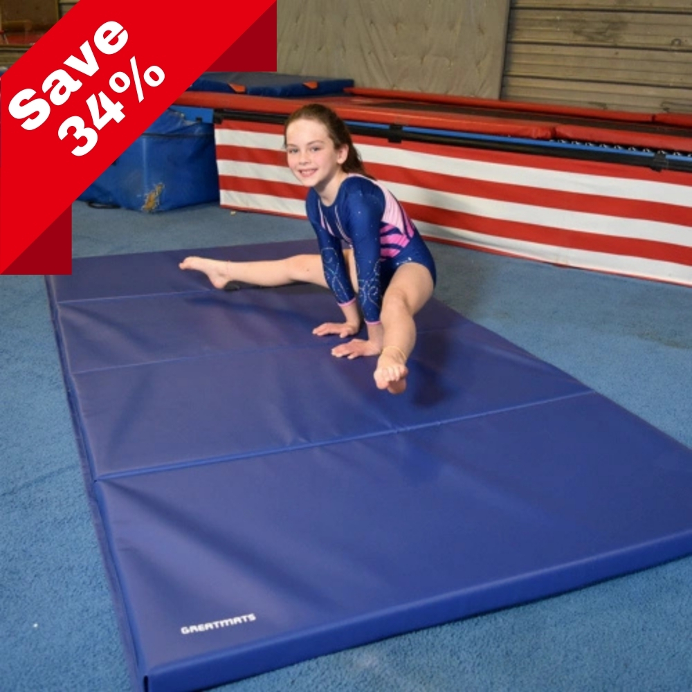 gymnast on 4x8x2 Gymnastics Panel Mat 