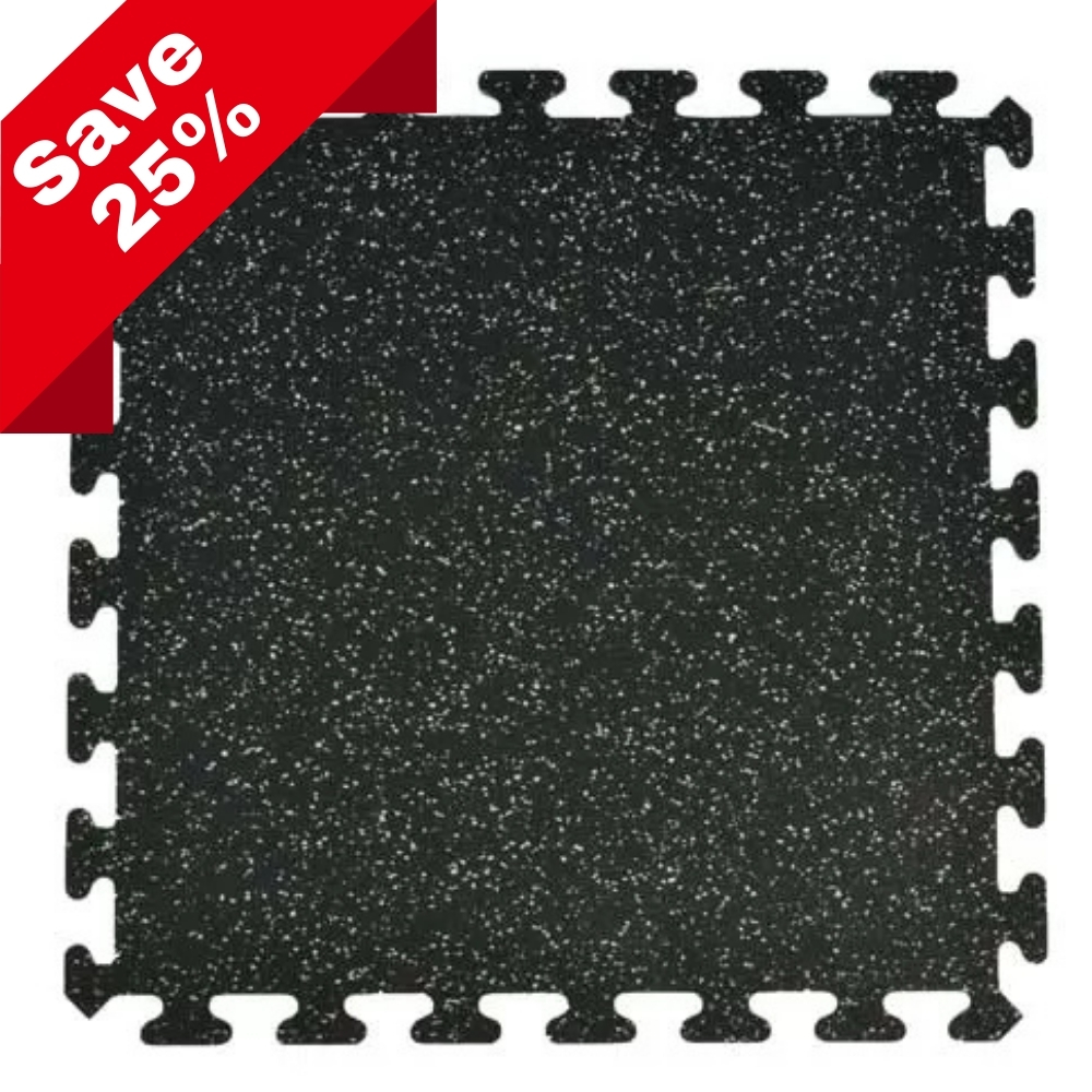 Interlocking Rubber Floor Tiles Gmats 2x2 Ft x 3/8 Inch Light Gray full tile