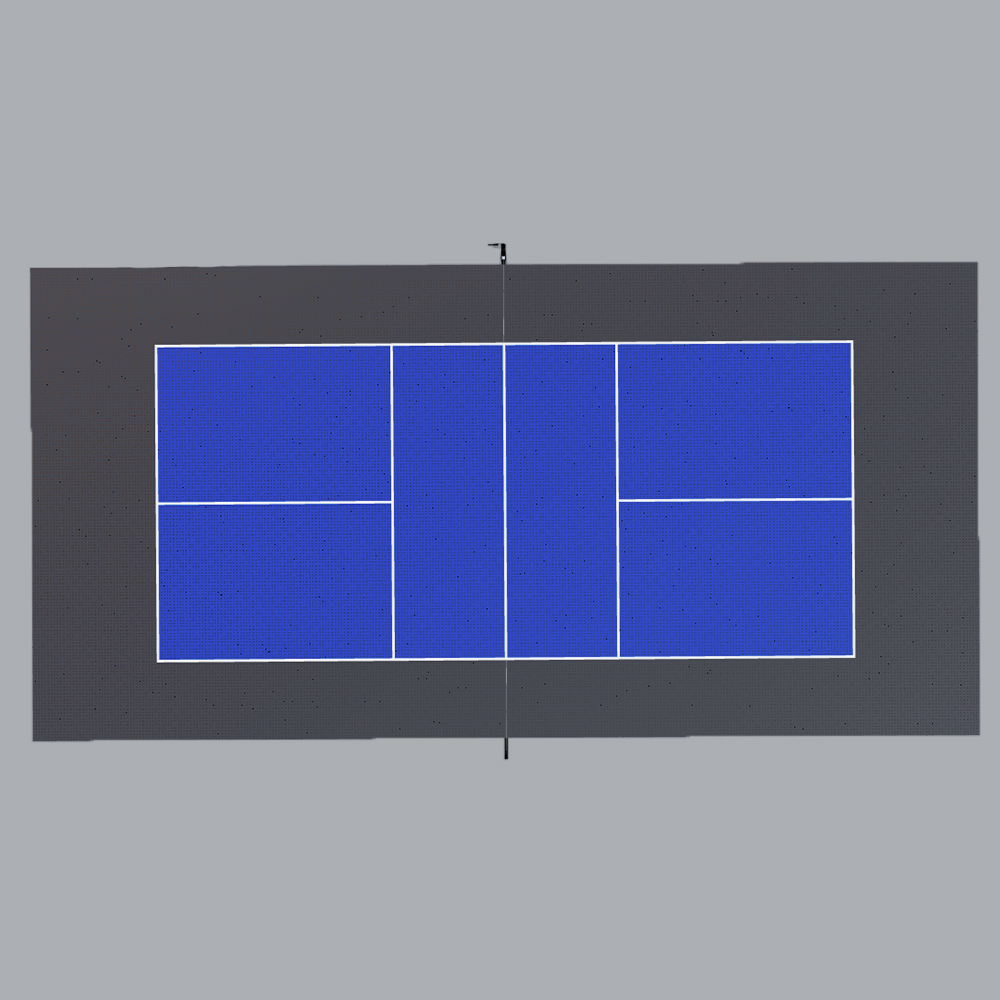 DunkStar Pickleball Outdoor Court Tile with Lines 30x60 Ft. bright blue and graphite court