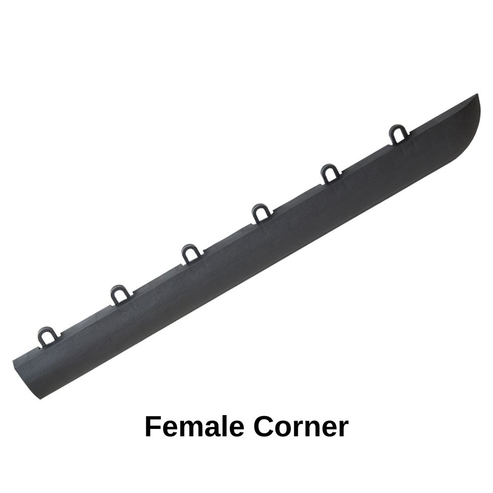 SnapLock Dance Floor Border Edges Corners 1/2 Inch x 2x18 Inches Female Corner edge in Graphite