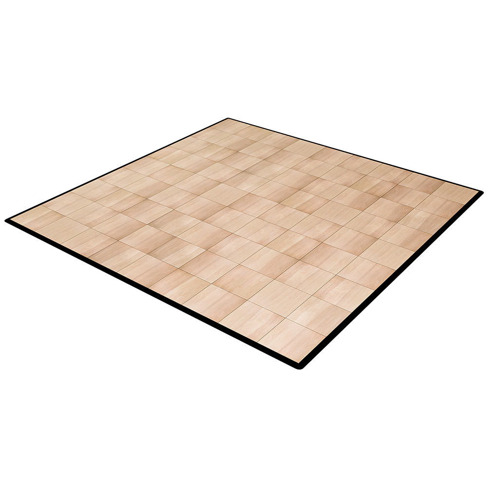 Maple 12x12 foot with borders of SnapLock Dance Floor XL Standard Tiles 1/2 Inch x 18x18 Inches