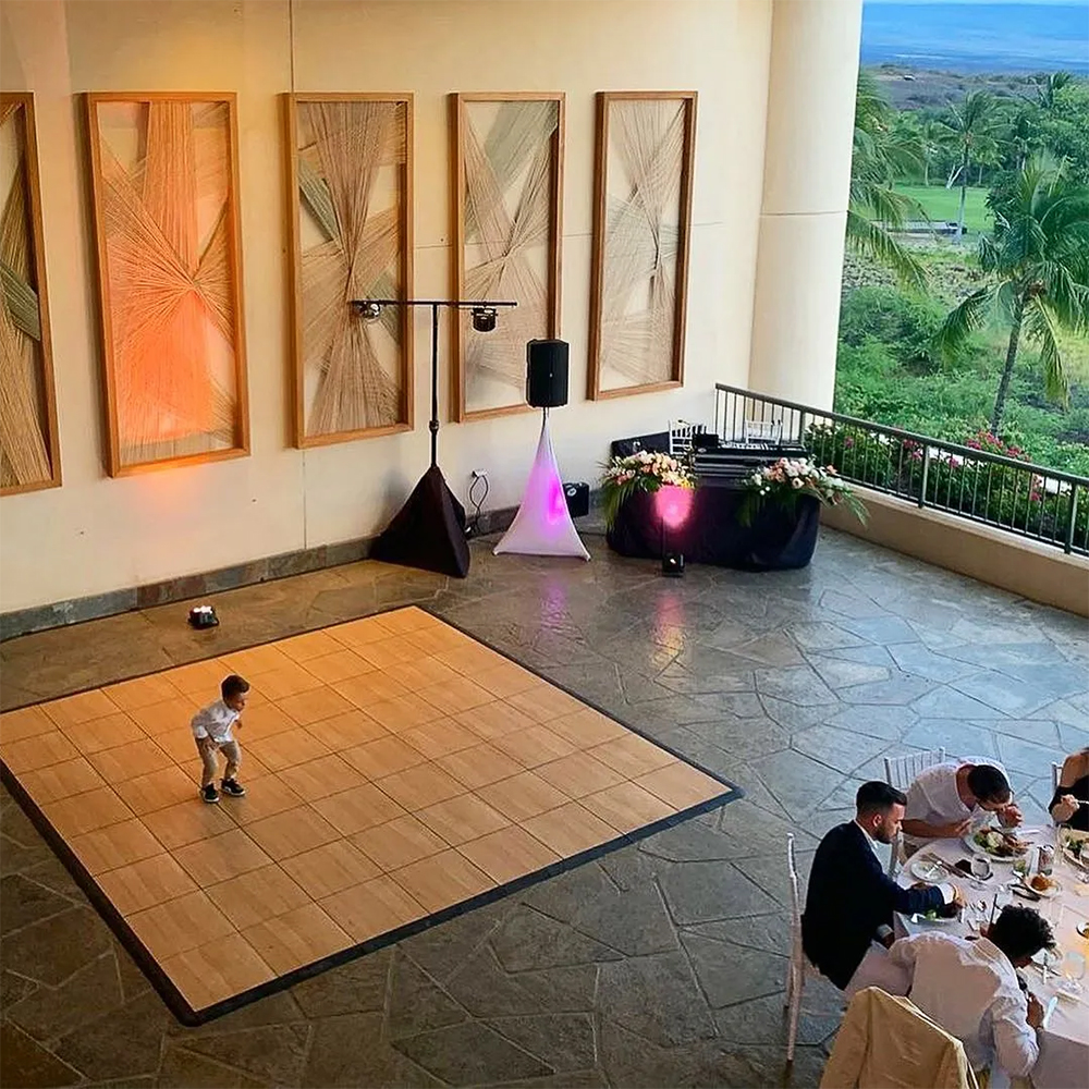 SnapLock Dance Floor XL Standard Tiles 1/2 Inch x 18x18 Inches dancing on Maple tiles