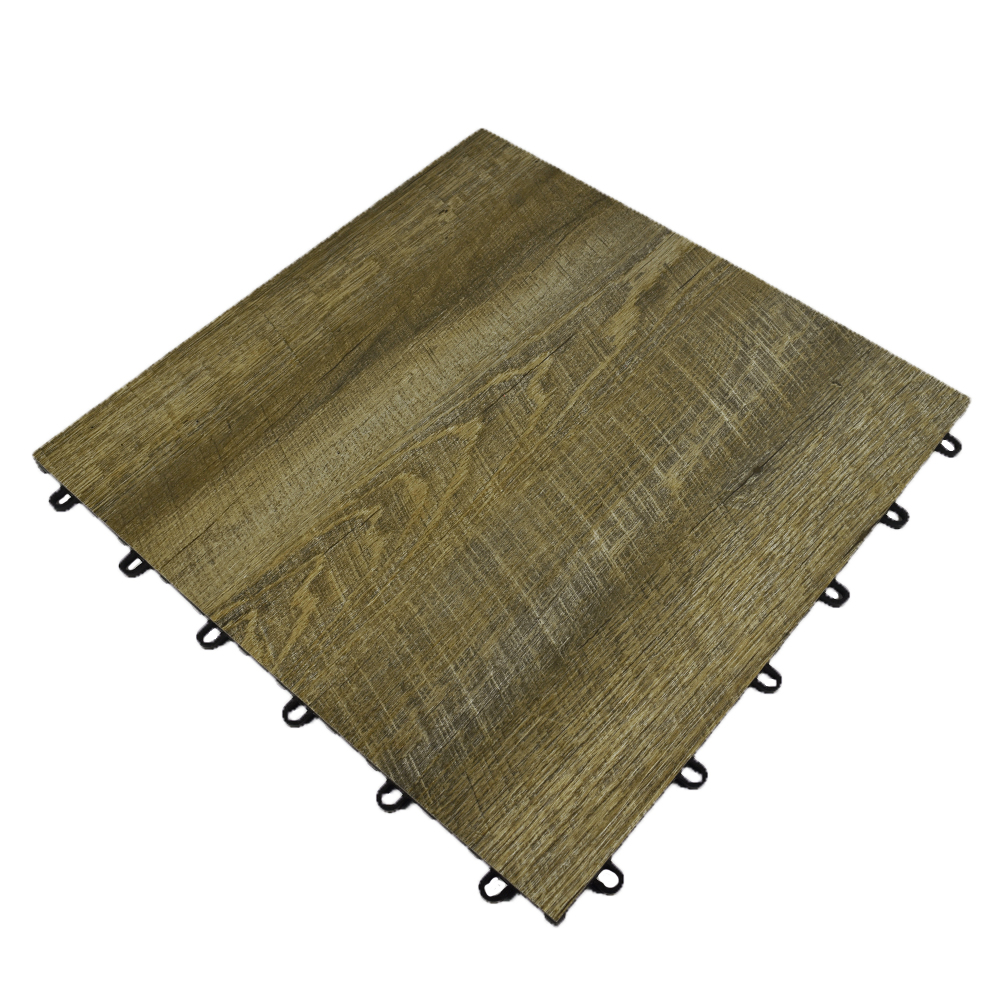 Full tile angle of SnapLock Dance Floor XL Premium Tiles 1/2 Inch x 18x18 Inches in Smoked Oak