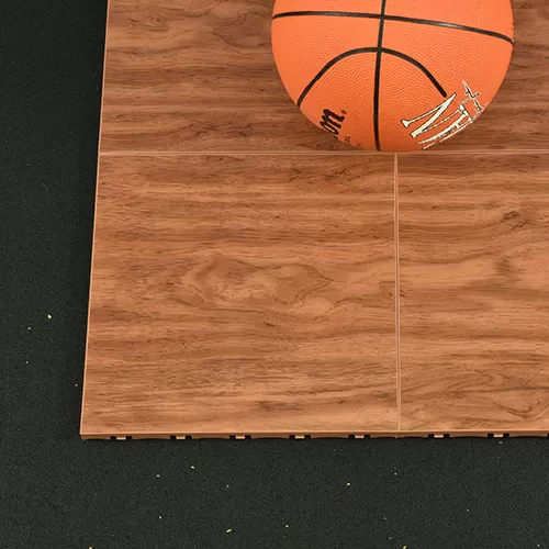 Rubber basketball court tile underlayment cherry
