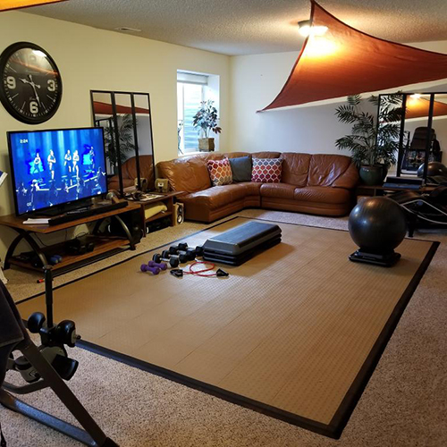 StayLock Bump Top Colors showing gym tiles in fitness room