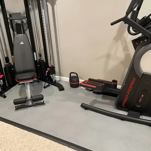 StayLock Bump Top Colors gray tiles under weight machine