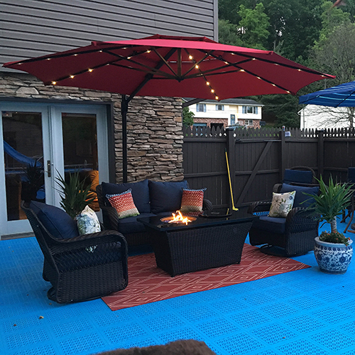 medium blue patio outdoor tiles for patio