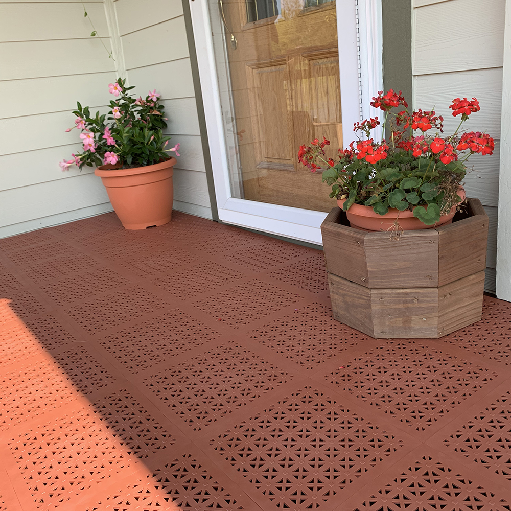 perforated deck floor tiles that do not get hot in the sun