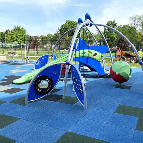rubber playground tiles for over grass