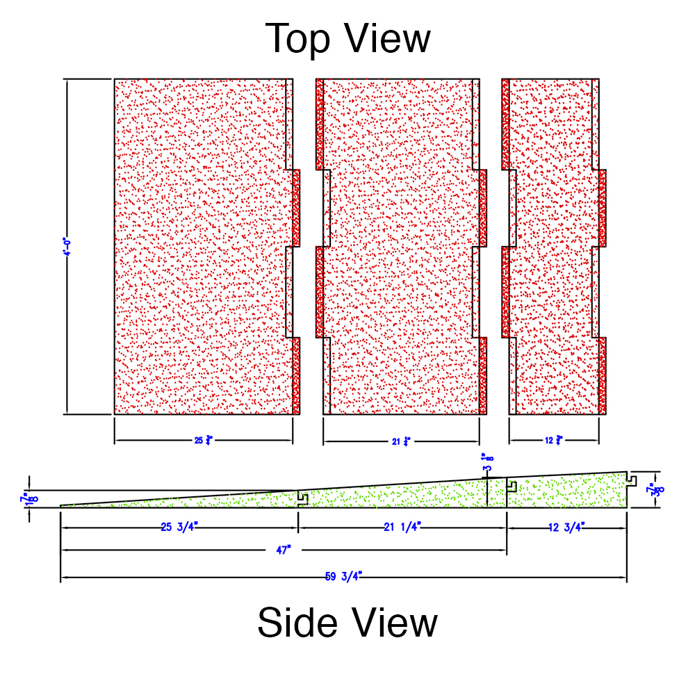 Ramp sections Sterling ADA Ramp and Side Transition Ramps 2.25 Inch Black