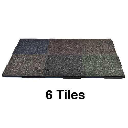 6 joined tiles Sterling Athletic Rubber Tile 1.25 Inch 35% Premium Colors 
