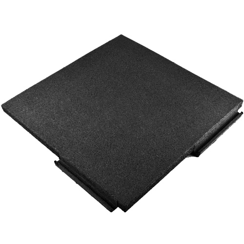 Sterling Rubber Playground Tile 4.25 Inch Black Tile full angled.