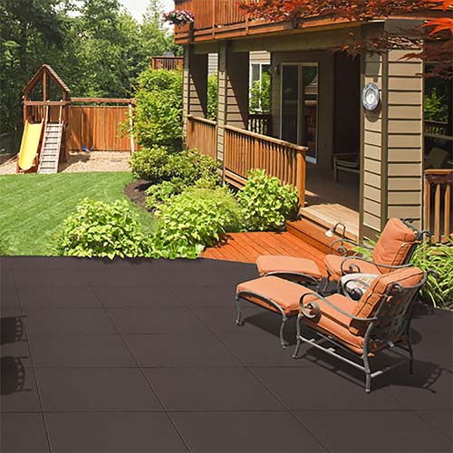 rubber pavers used in sidewalk and patio