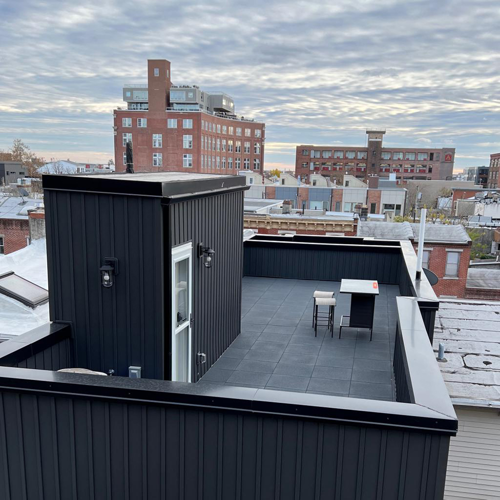 Sterling Roof Top rubber tiles patio Gray customer install