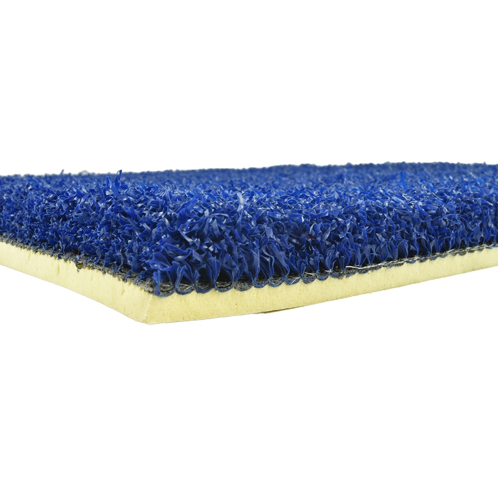 Greatmats Gym Turf Value 3/4 Inch x 15 Ft. Wide 5 mm Foam - Florida Blue Side View