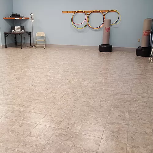 Tile Flex installation in exercise room