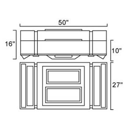 Trade Show Floor Shipping Case 2x4 ft diagram.