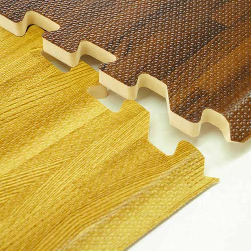 Trade Show Flooring Wood Grain Foam Interlocking Tiles 5/8''