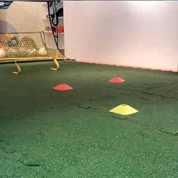 indoor soccer area uses interlocking artificial turf tiles