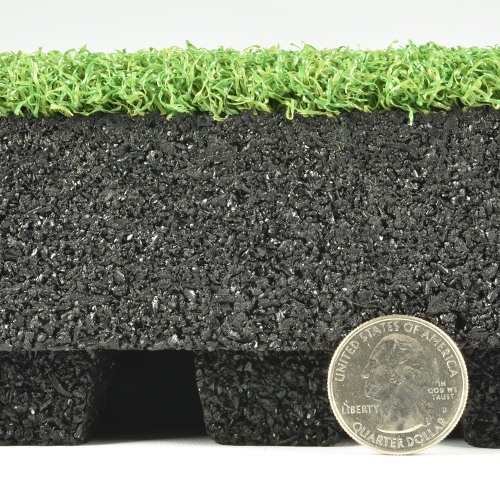 Thickness of RageTurf dBTile 24 x 24 inch x 2.5 Inch