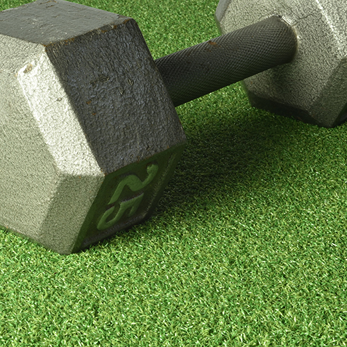 use artificial turf tiles with rubber backing in gym
