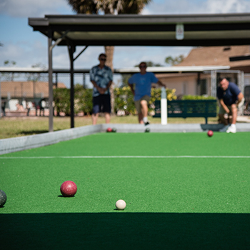 use artificial turf for bocce ball court