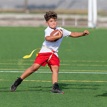 white turf for a flag football team