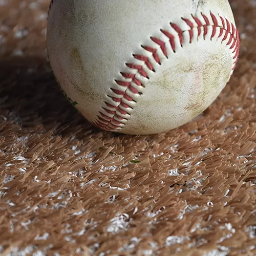 Tan Colored Baseball Turf V-Max Artificial Grass with ball
