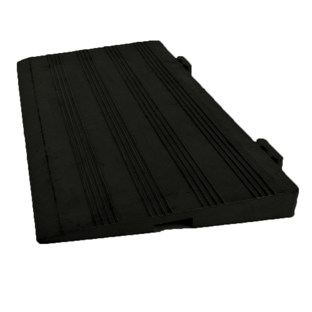 Angled view of the Edge Ramp Wide Black - 3/4 x 12 x 6 Inches