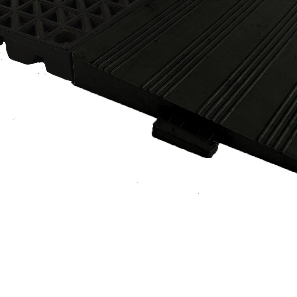 Side view of the Edge Ramp Wide Black - 3/4 x 12 x 6 Inches