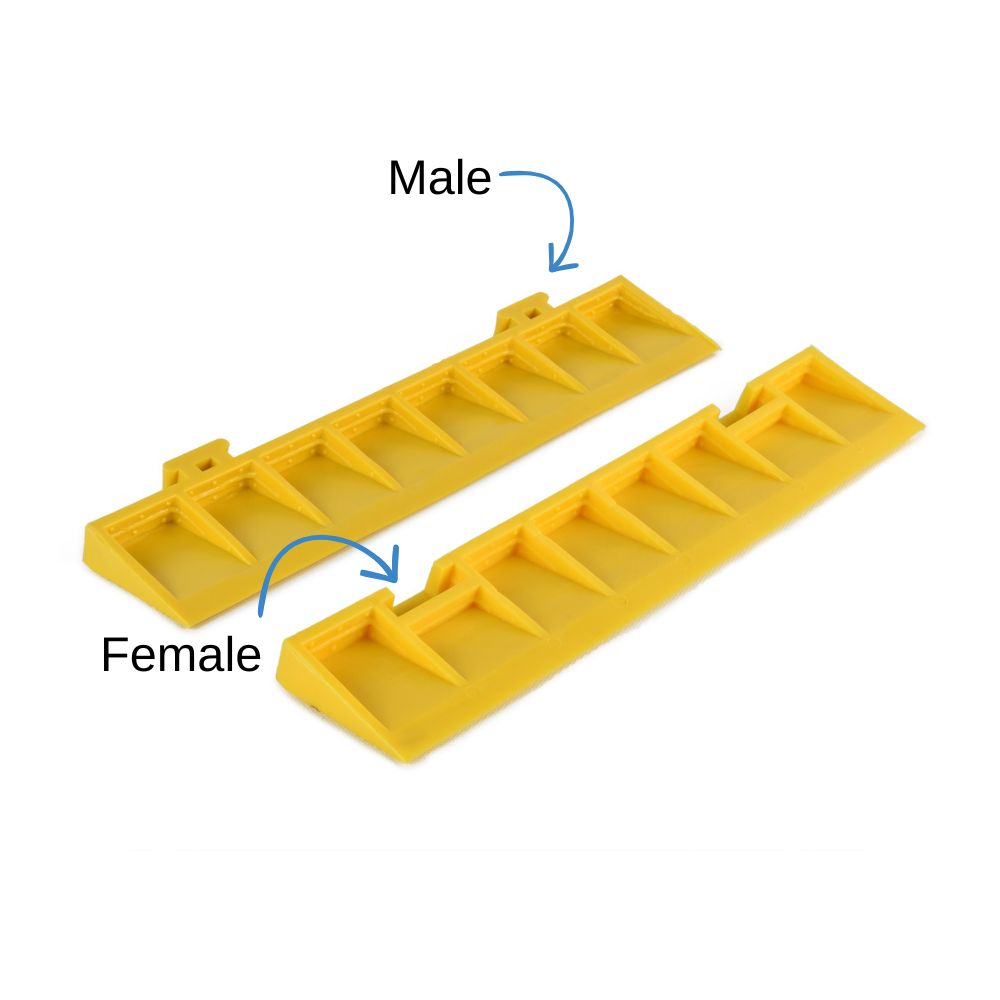 Entrance Tile Border Colors 2.5 Inch yellow underside male female labeled