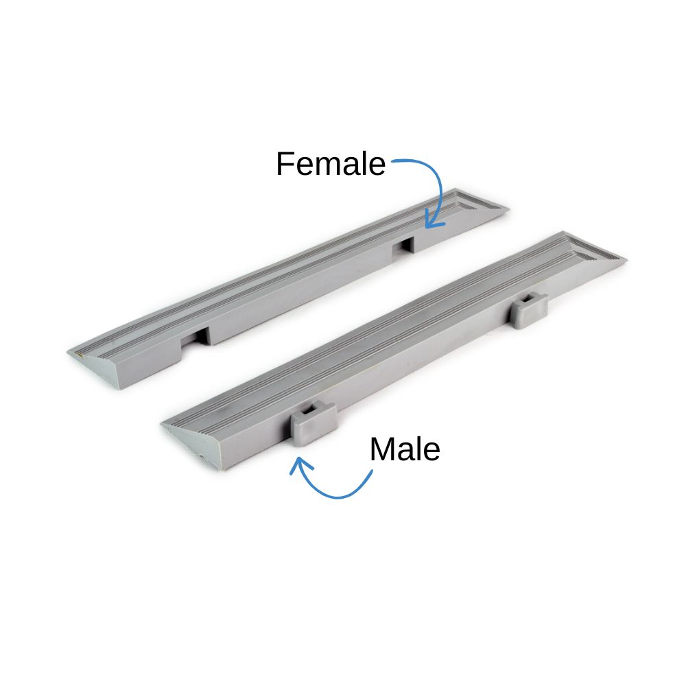 Entrance Tile Corner Border Colors 2.5 Inch male female labeled