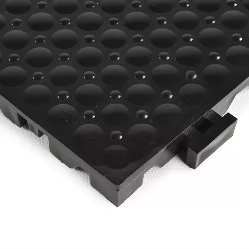 Solid Super Soft Tile - 3/4 Inch Black goosebump corner