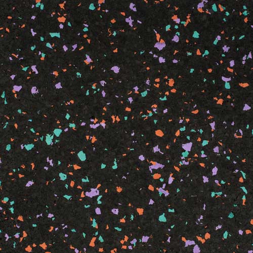 Rubber Tile Interlocking 10% Color CrossTrain Custom 3/8 Inch x 2x2 Ft. Pacific purple teal