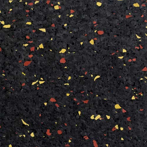 Rubber Tile Interlocking 10% Color CrossTrain Custom Pacific 1/2 Inch x 2x2 Ft. brick-red-yellow